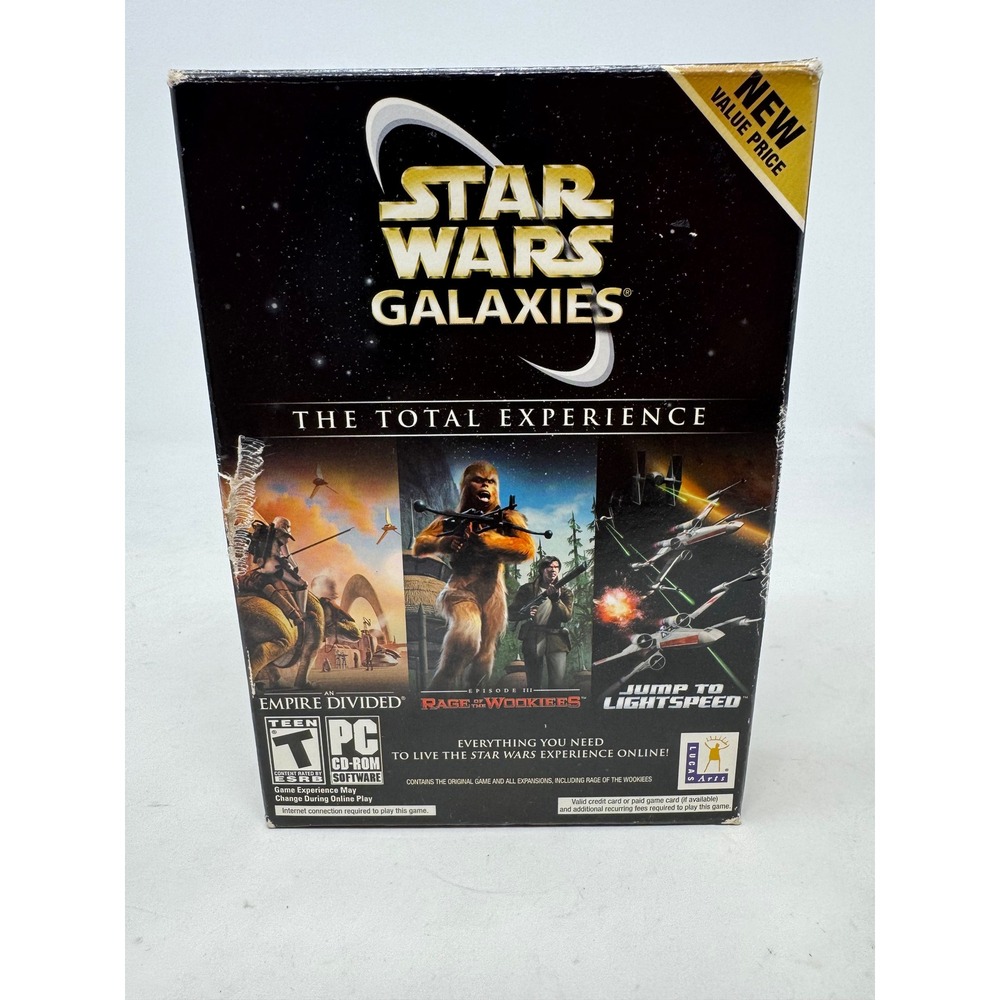Star Wars Galaxies The Total Experience PC 2005 LucasArts 5-Disc Set Big Box